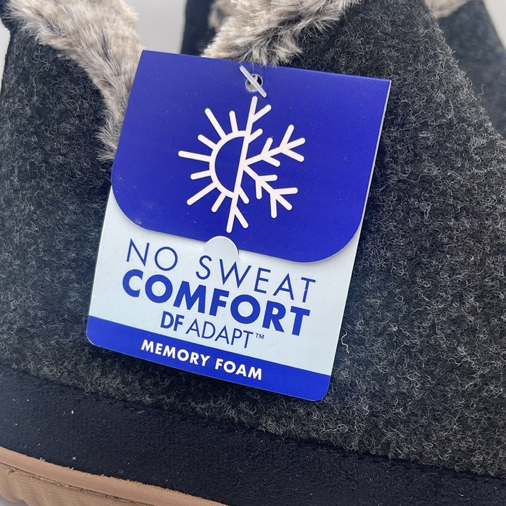 NWT Dluxe By Dearfoams Women's Dolly Felted Bootie Black Slippers Size US 9-10 - Picture 3 of 11